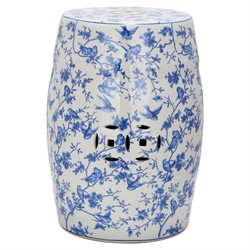 Jaden Global Bazaar Blue &White Hexagonal Floral Bird Motif