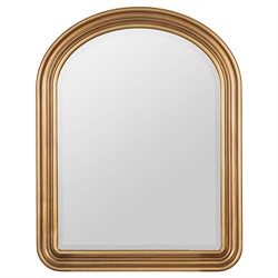 Mira Updated Traditional Antique Gold Arched Beveled Wall Mirror
