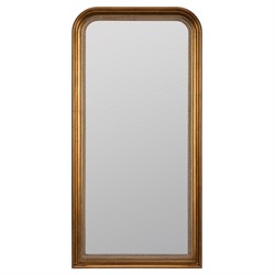 Lucienne Updated Traditional Antique Gold Arched Beveled Wall Mirror