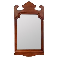 Hawthorne Traditional Brown Carved Wood Arched Wall Mirror