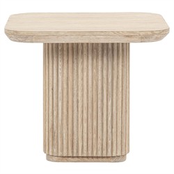 Velle Coastal Beach Cream Washed Oak Square End Table