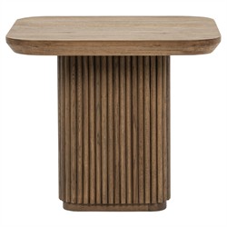 Velle Coastal Beach Brown Oak Square End Table
