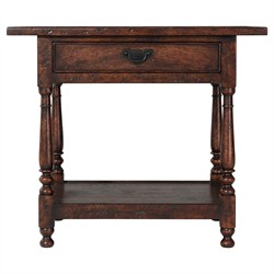 Agustin Updated Traditional Brown Reclaimed Oak Rectangular Side Table