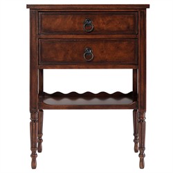 Ottilie Updated Traditional Brown Mahogany Wood Rectangular Side Table