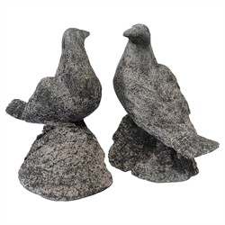 Dahlia French Country Grey Dove Outdoor Sculpture - Set of 2