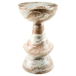 Oberon Modern Classic Brown Marble Round Drink Table