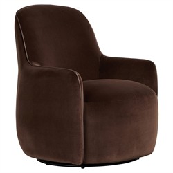 Berkley Modern Classic Brown Velvet Performance Swivel Chair