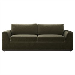 Stanley Rustic Lodge Olive Green Velvet Performance Sleeper Sofa - 89"