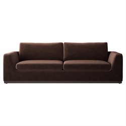 Stanley Modern Classic Brown Velvet Performance Sofa - 98"
