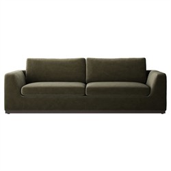 Stanley Modern Classic Olive Green Velvet Performance Sofa - 98"