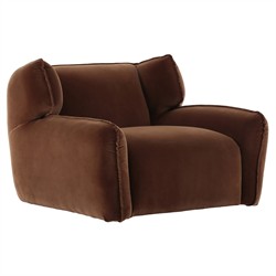 Garland Modern Classic Brown Velvet Performance Swivel Wing Chair