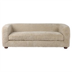 Jessie Modern Classic Beige Shearling Sofa - 84"