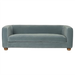 Jessie Modern Classic Teal Velvet Performance Sofa - 84"