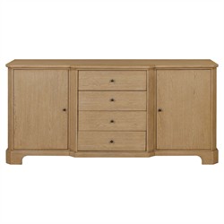 Gladys Updated Traditional Light Wash Oak Media Cabinet - 72"
