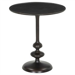 Lupe Industrial Dark Brown Aluminum Matchstick Round Side Table