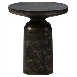 Lincoln Modern Classic Distressed Bronze Round End Table