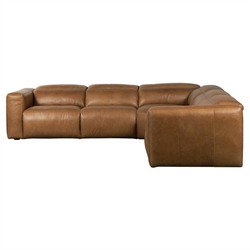 Radley Modern Classic Brown Leather Corner Reclining Sectional - 126"