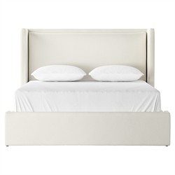 Sophia Modern Classic Cream Boucle Wingback Bed - Queen