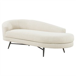 Carmela Modern Classic Cream Performance Chaise Lounge - Left Arm Facing