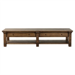 Gavin Rustic Lodge Brown Oak Rectangular Storage Coffee Table
