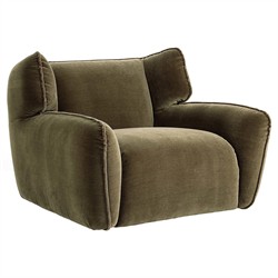 Garland Modern Classic Olive Green Velvet Swivel Wing Chair