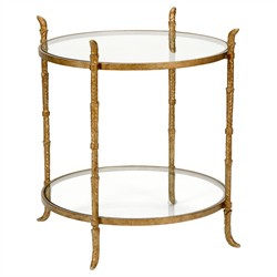 Isabella Updated Traditional Bronze Iron Round Side Table