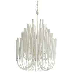 Arteriors Tilda Modern Classic White Wood Iron Frame Chandelier - Small