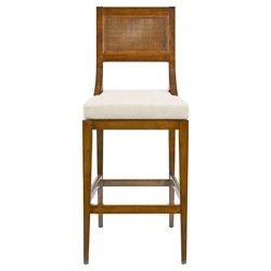 Salvador Updated Traditional Performance Hazelnut Brown Wood Cane Counter Stool