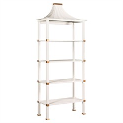 Mindy Modern Classic White Dove Wood Pagoda Etagere