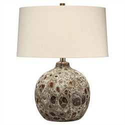 Dwayne French Country Cream Glass Bedside Table Lamp Small (12