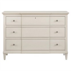 Worlds Away Maren Regency White Linen Clear Acrylic Handles Wood