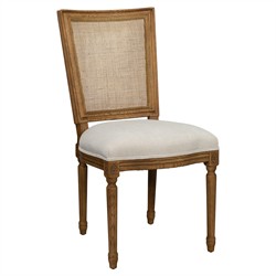Iona Updated Traditional Brown Cane Wood Dining Chair | Kathy Kuo Home