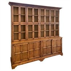 Dustin French Country Brown Reclaimed Wood 4 Drawer Closed Back