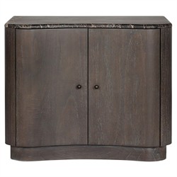 Juno Modern Classic Cream Marble Brown Wood Nightstand Wide (Over
