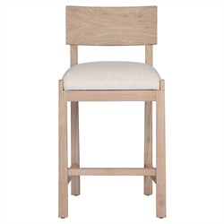 Cerise Modern Cream Upholstered Brown Frame Wood Swivel Counter