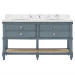 Allissa Modern Classic Carrara Marble Black Oak Double Vanity Sink