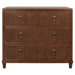 Andrea French Country Dark Brown Oak Wood Chest | Kathy Kuo Home