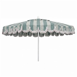 evergreen patio umbrella Camille French Country Rue Evergreen Striped Sunbrella Umbrella
