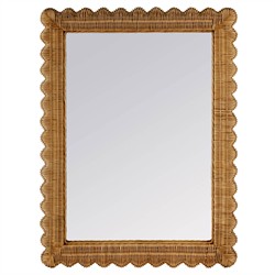 Gable Regency Distressed Gold Leaf Iron Bamboo Wall Mirror Large