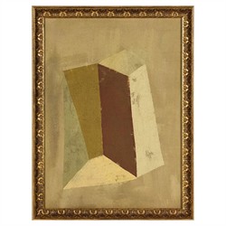 Hill Country Beige Landscape Walnut Wood Frame Painting - 30x40