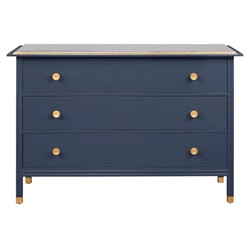 navy blue lacquer dresser Kindel Furniture French Regency Louis XVI Blue Lacquered Dresser, Newly Refinished
