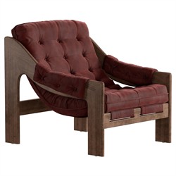 H*n様 Vaundy着用　reformed layeredT Hadley Rustic Brown Leather Wood Tufted Occasional Arm Chair