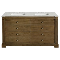 Gareth French Country Charcoal Quartz Black Wood Double Vanity