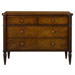 Andrea French Country Dark Brown Oak Wood Chest | Kathy Kuo Home