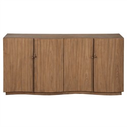 Bonnie Rustic Lodge Black Oak Sideboard Wide (Over 75