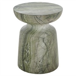 Tilda Modern Green Marbled Resin Outdoor Garden Stool | Kathy Kuo Home