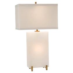 John-Richard Blair Modern Classic White Alabaster Tall Block Table Lamp