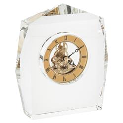 John-Richard Modern Regency Brass Face Crystal Table Clock