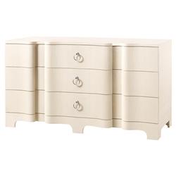 Bardot Lacquer Grasscloth Beige Dresser - 9 Drawer | Natural | Wood/Metal | Kathy Kuo Home