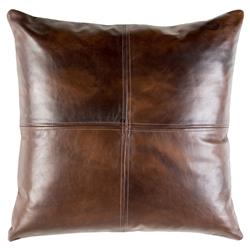 Rydel Rustic Lodge Brown Leather Pillow - 20x20|